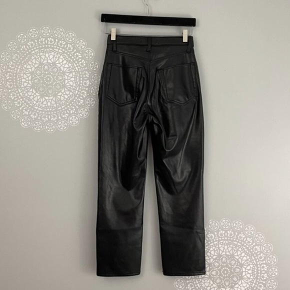 A&F Ultra High Rise Ankle Straight Curve Love Mixed Fabric Jeans - Picture 3 of 5